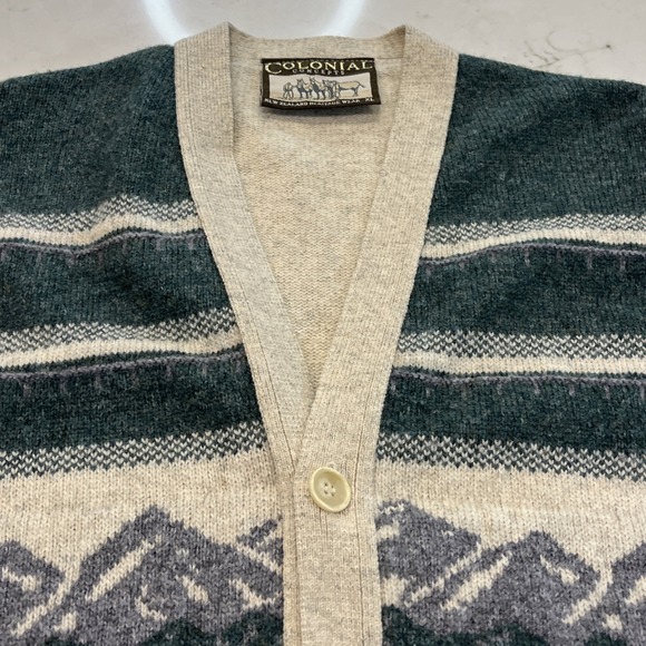 Colonial Concepts New Zealand Heritage Wool XL Sweater Button Vest Graphic Knit‎ - Picture 5 of 7